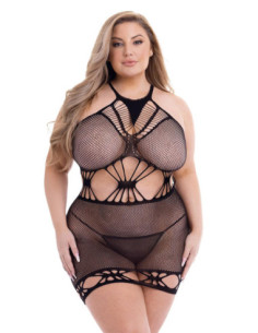 BACI DIAMONTE NET MINI DRESS BLACK, QS