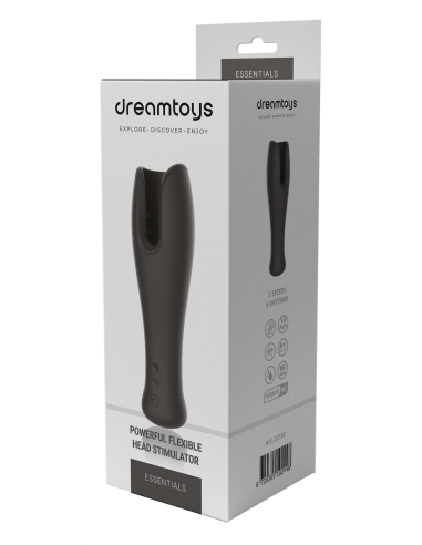 ESSENTIALS POWERFUL FLEXIBLE HEAD STIMULATOR BLACK