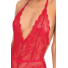 SPANK ME STRAP-BACK LACE TEDDY RED, M/L