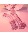 GLAZE GLASS ROSEBUD SPIRAL G-SPOT DILDO