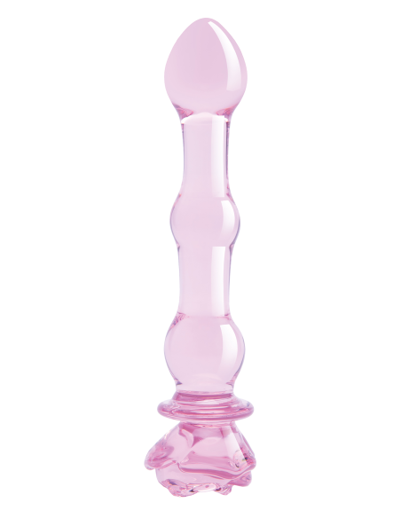 GLAZE GLASS ROSEBUD BEADED DILDO