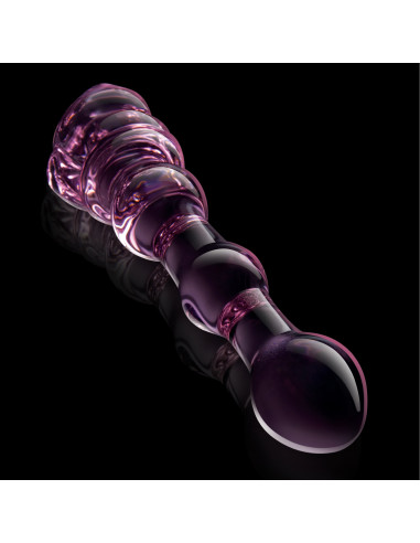GLAZE GLASS ROSEBUD BEADED DILDO