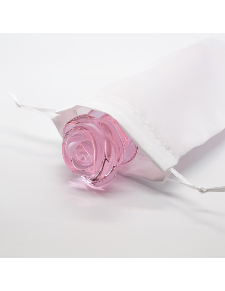 GLAZE GLASS ROSEBUD BEADED DILDO
