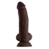 Realistyczne dildo z wibracjami i jądrami Shaft Model N 8.5 inch z płynnym silikonem Mahogany - Sklep erotyczny Intymnosc24.pl