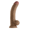 Realistyczne dildo z wibracjami i jądrami Shaft Model C 9.5 inch z płynnym silikonem Oak - Sklep erotyczny Intymnosc24.pl