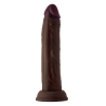 Realistyczne dildo z wibracjami i jądrami Shaft Model J 7.5 inch z płynnym silikonem Mahogany - Sklep erotyczny Intymnosc24.pl