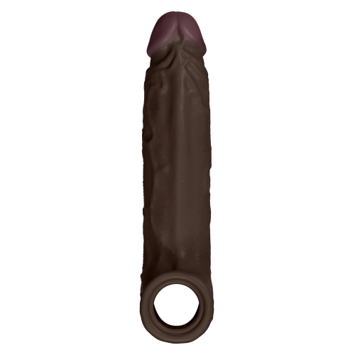 SHAFT SHEATH MODEL F 6.9 INCH LIQUID SILICONE SLEEVE MAHOGANY
