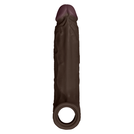SHAFT SHEATH MODEL F 6.9 INCH LIQUID SILICONE SLEEVE MAHOGANY