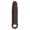 SHAFT SHEATH MODEL F 6.9 INCH LIQUID SILICONE SLEEVE MAHOGANY