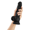 SHAFT MODEL A 8.5 INCH LIQUID SILICONE DONG WITH BALLS BLACK