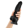 SHAFT MODEL N 8.5 INCH LIQUID SILICONE DONG WITH BALLS BLACK