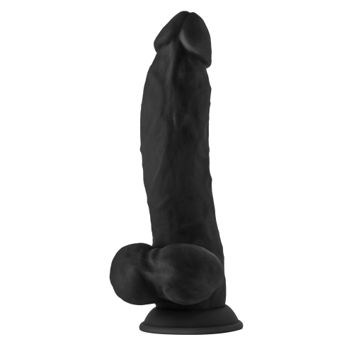 SHAFT MODEL N 9.5 INCH LIQUID SILICONE DONG WITH BALLS BLACK