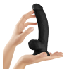 SHAFT MODEL C 9.5 INCH LIQUID SILICONE DONG WITH BALLS BLACK