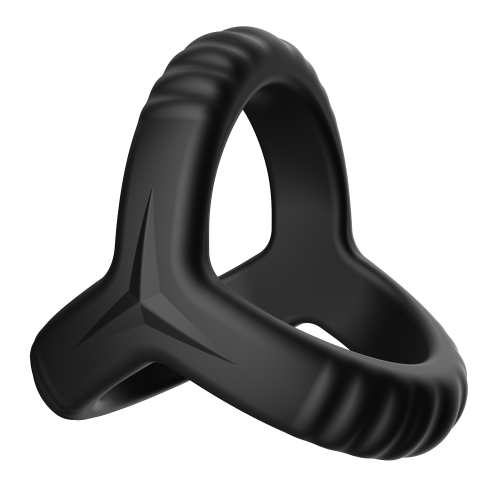 FORTO F-59 TRI COCK AND BALL RING BLACK - Sklep erotyczny Intymnosc24.pl