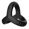 FORTO F-59 TRI COCK AND BALL RING BLACK - Sklep erotyczny Intymnosc24.pl