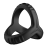 FORTO F-59 TRI COCK AND BALL RING BLACK - Sklep erotyczny Intymnosc24.pl