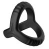 FORTO F-59 TRI COCK AND BALL RING BLACK - Sklep erotyczny Intymnosc24.pl