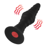 FORTO VIBRATING RIBBED PLUG WITH REMOTE CONTROL LARGE BLACK