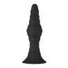 FORTO VIBRATING RIBBED PLUG WITH REMOTE CONTROL LARGE BLACK
