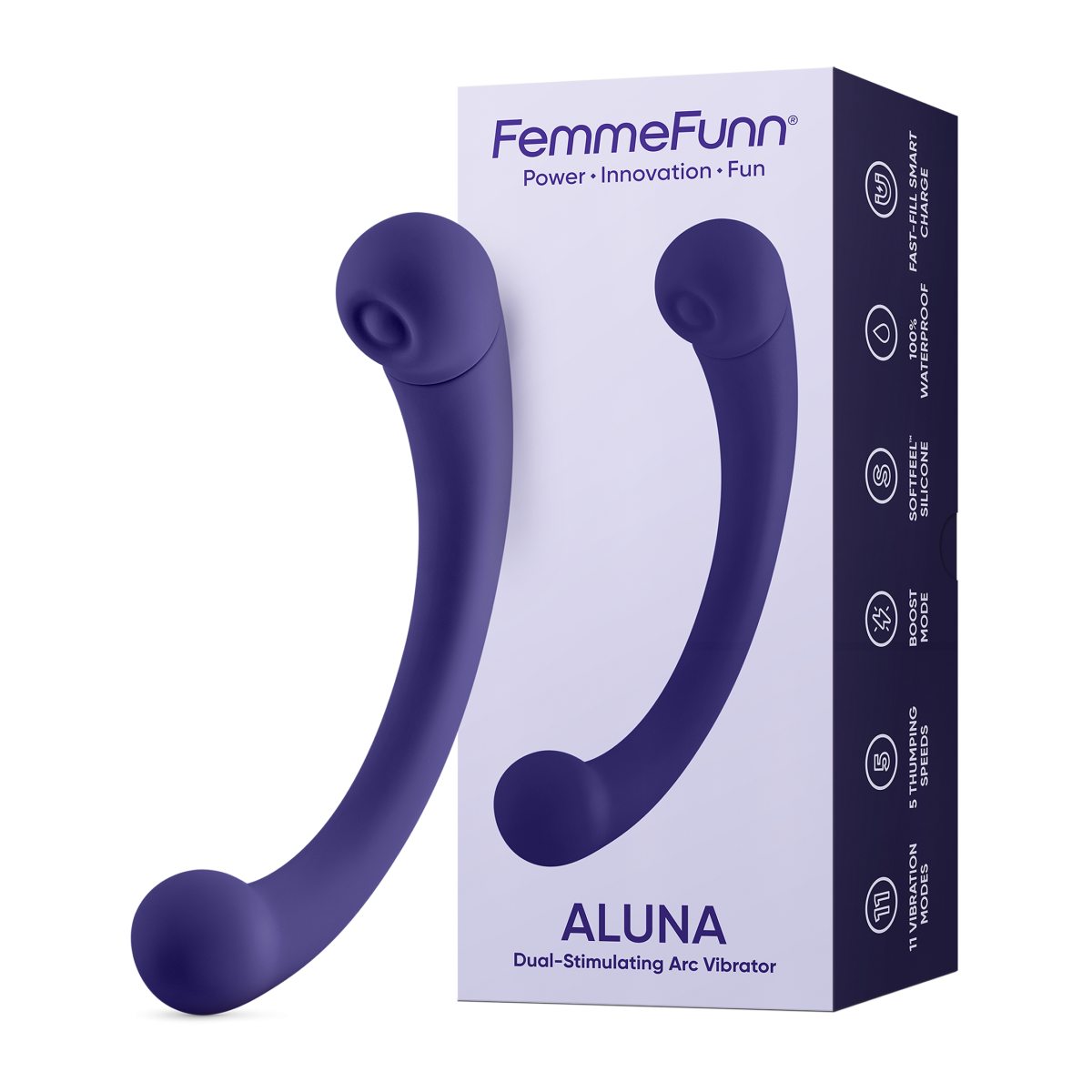 ssasaFEMMEFUNN ALUNA DUAL STIMULATING VIBRATOR PURPLE