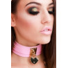 KINKY DIVA HEART LOCK & KEY COLLAR PINK/GOLD - Sklep erotyczny Intymnosc24.pl