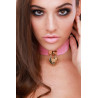 KINKY DIVA HEART LOCK & KEY COLLAR PINK/GOLD - Sklep erotyczny Intymnosc24.pl