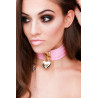 KINKY DIVA HEART LOCK & KEY COLLAR PINK/GOLD - Sklep erotyczny Intymnosc24.pl