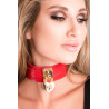 KINKY DIVA HEART LOCK & KEY COLLAR RED/GOLD