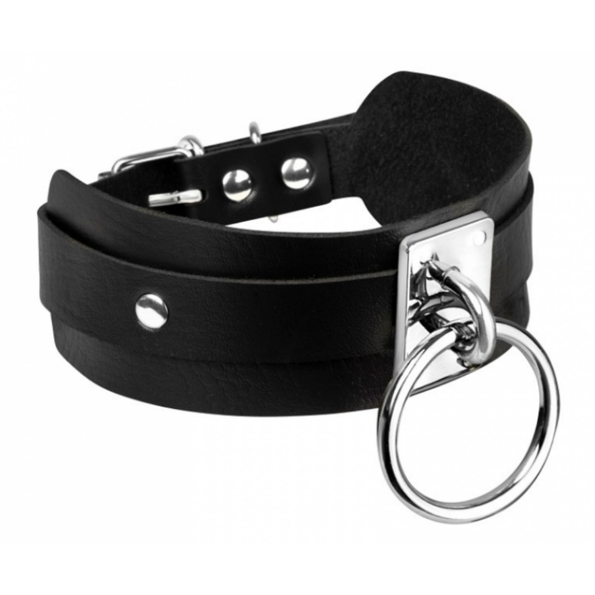 KINKY DIVA O-RING COLLAR BLACK/SILVER - Sklep erotyczny Intymnosc24.pl