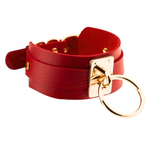 KINKY DIVA O-RING COLLAR RED/GOLD