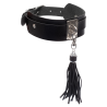 KINKY DIVA TEASING TASSEL COLLAR BLACK/SILVER