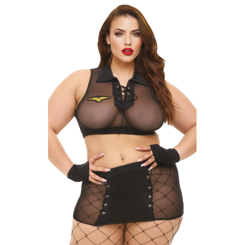 BACI LINGERIE SERGEANT SEDUCTION SET BLACK,  QS