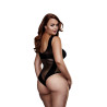 FISHNET JAQUARD V TEDDY BLACK,  QS