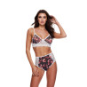 GREY FLORAL & LACE BRA SET, M/L