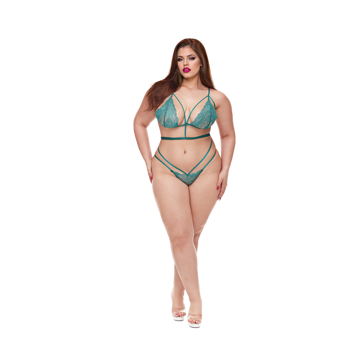 BACI LINGERIE TWILIGHT PETALS TEDDY GREEN, QS