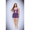 BACI LINGERIE AMETHYST LACE BABYDOLL PURPLE, QS