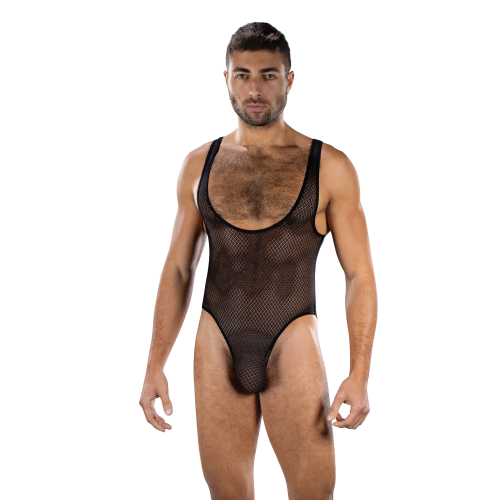 ENVY FIERCE DEEP V MESH BODYSUIT BLACK, OS