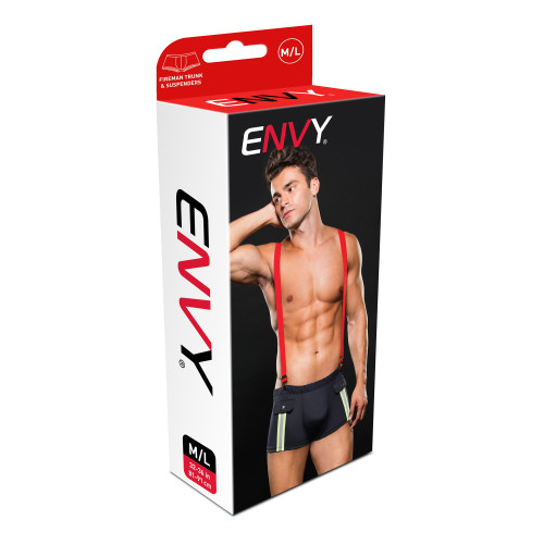 Kostium strażaka, 2-częściowy, niebieski, L/XL