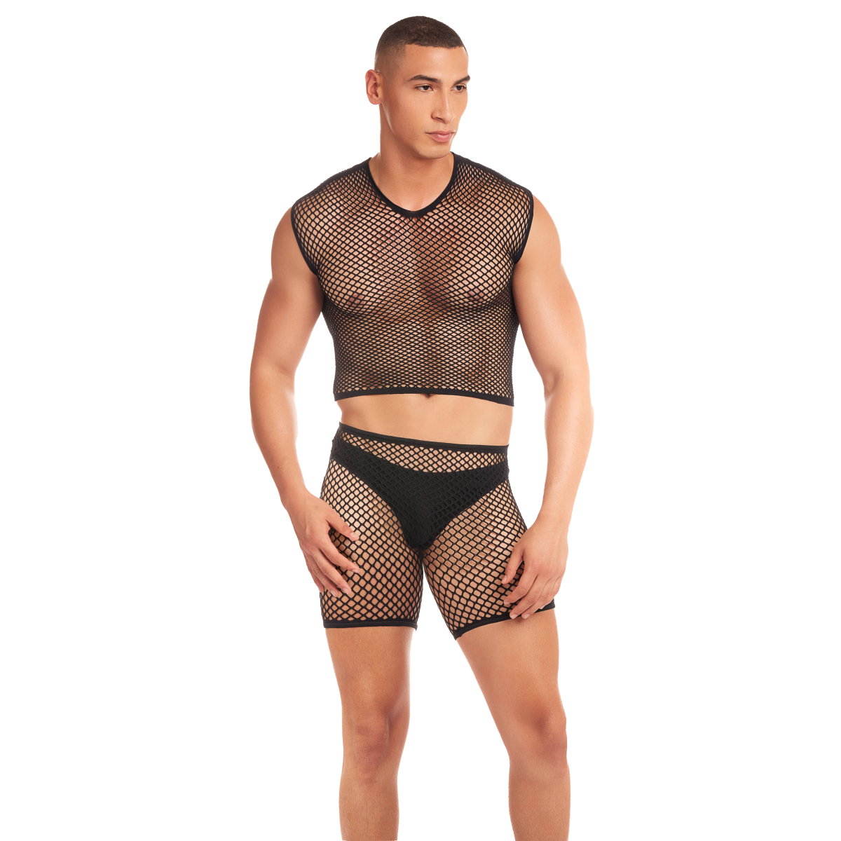RAINBOW PARTY NET-BULA 3 PCS SET BLACK, L/XL