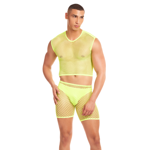 RAINBOW PARTY NET-BULA 3 PCS SET YELLOW, L/XL