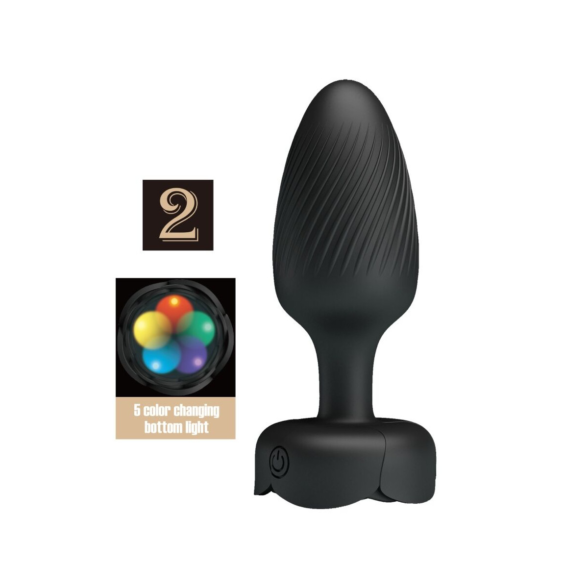 PRETTY LOVE - VARIAN ANAL PLUG Z ŚWIATŁEM LED CZARNY 10,8 CM