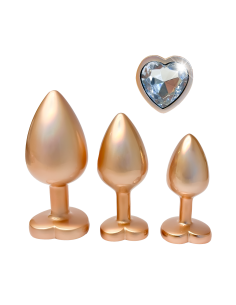 GLEAMING LOVE PEARL GOLD PLUG SET 2