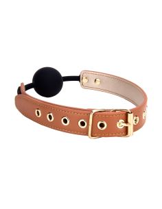 BLAZE ELITE BALL GAG COGNAC VEGAN LEATHER 2