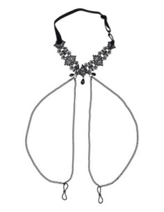 SPORTSHEETS SEX AND MISCHIEF LACE COLLAR WITH NIPPLE TIES