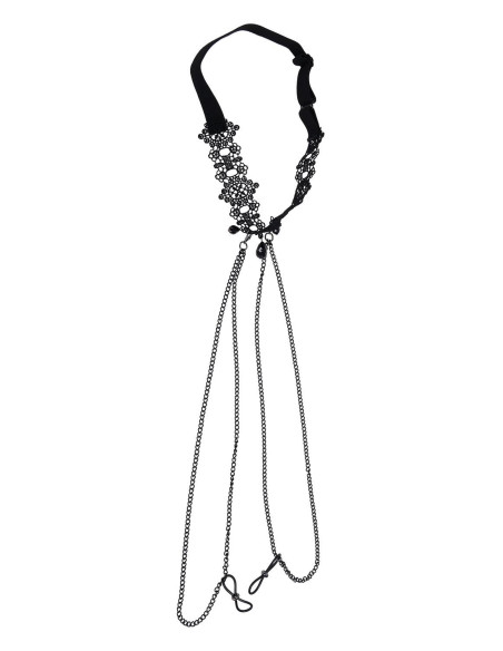 SPORTSHEETS SEX AND MISCHIEF LACE COLLAR WITH NIPPLE TIES