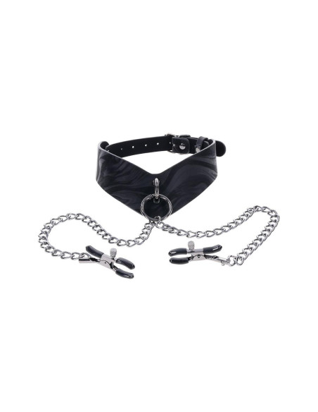 SPORTSHEETS VELVET NOIR COLLAR & REMOVABLE CLAMPS