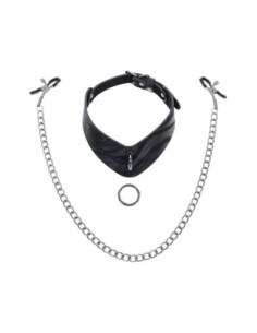 SPORTSHEETS VELVET NOIR COLLAR & REMOVABLE CLAMPS 2