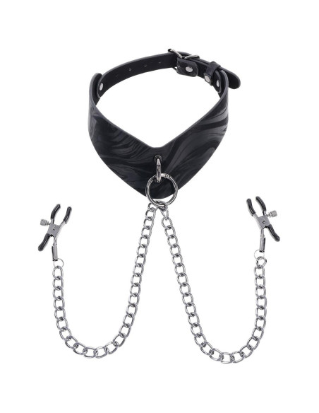 SPORTSHEETS VELVET NOIR COLLAR & REMOVABLE CLAMPS