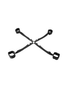 SPORTSHEETS VELVET NOIR ADJUSTABLE HOG TIE & CUFF SET