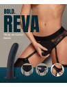 BOLD. REVA STRAP-ON GARTER BRIEF WITH DILDO, M